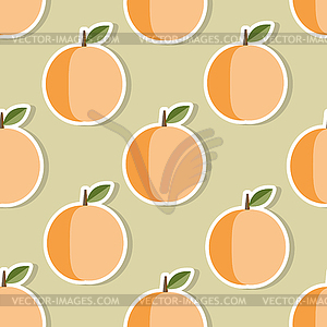 Peach pattern. Seamless texture with ripe peaches - vector clipart