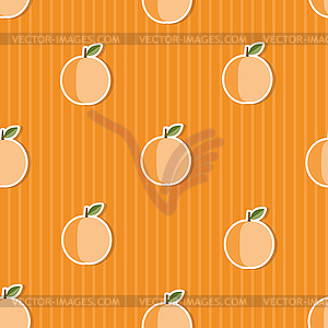 Peach pattern. Seamless texture with ripe peaches - color vector clipart