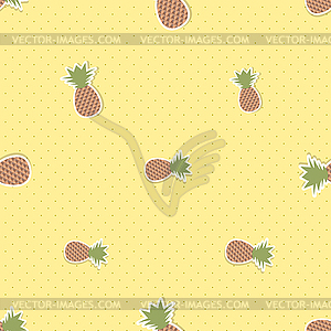 Pineapple pattern. Seamless texture with ripe red - vector clipart / vector image