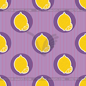 Lemon pattern. Seamless texture with ripe lemons - royalty-free vector clipart