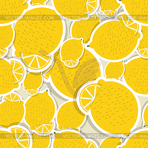 Lemon pattern. Seamless texture with ripe lemons - vector image