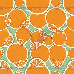 Oranges pattern. Seamless texture with ripe oranges - vector clipart