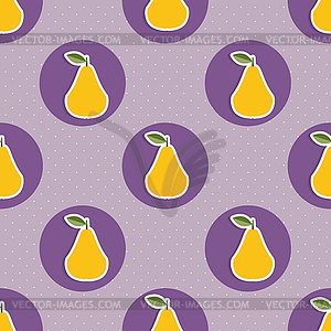 Pear pattern. Seamless texture with ripe pears - vector clip art