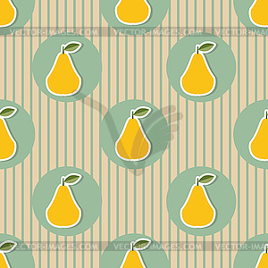 Pear pattern. Seamless texture with ripe pears - vector clipart