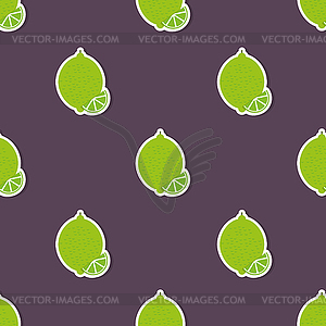 Limes pattern. Seamless texture with ripe limes - vector clip art
