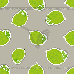 Limes pattern. Seamless texture with ripe limes - vector clipart