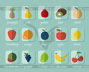 Fruit icon. fruits and berries symbol - vector clip art