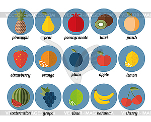 Fruit icon. fruits and berries symbol - vector image