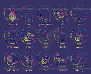 Fruit icon. fruits and berries symbol - vector image