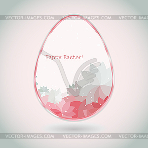 Easter egg pink pale greeting card flower petal - vector clip art