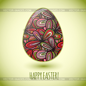 Easter egg greeting card ornament - vector image