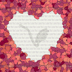 Postcard of hearts for Valentine - vector clipart