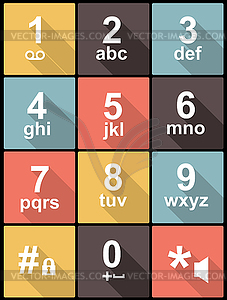Phone keypad in Flat Design for Web and Mobile - vector image