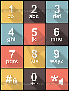Клавиатура телефона в плоскую конструкцию для веб-и мобильных - рисунок в векторном формате
