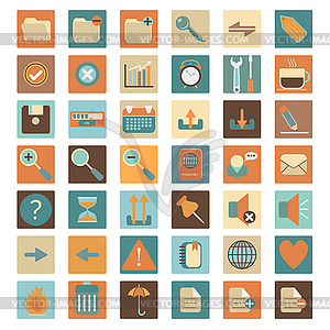 Basic flat web icon set - vector clip art