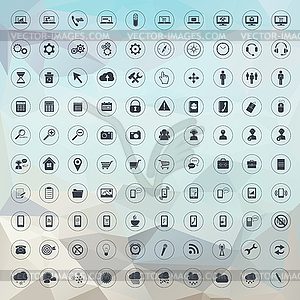 Набор универсальных иконок для веб-и мобильных - изображение в векторном формате