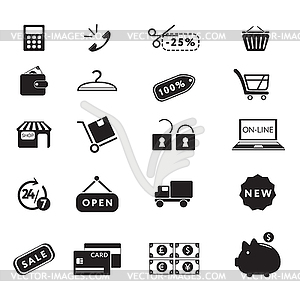 Shopping icons set - vector clipart