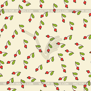 Red berry and green leaf - vector clipart