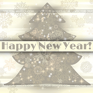 New year background with christmas tree and - vector clip art