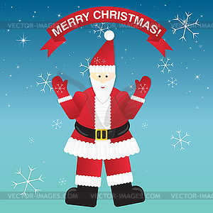 Christmas Greeting Card with Santa Claus - vector clipart