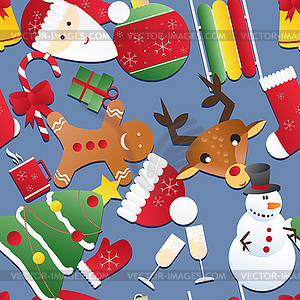 New year seamless pattern. Endless Christmas - vector clip art