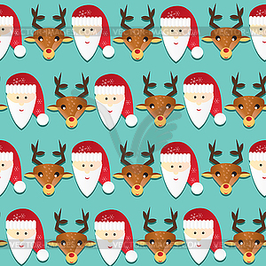 Рождественские шаблон. Бесшовные текстуры с Санта и - стоковое векторное изображение