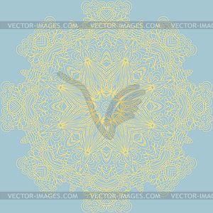 Circle lace hand-drawn abstract background. Ornamen - vector clipart