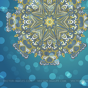 Circle lace hand-drawn abstract background. Ornamen - vector clipart