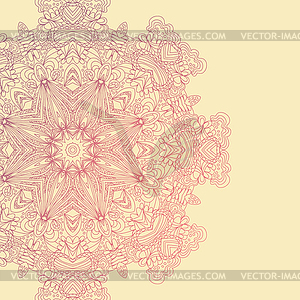 Circle lace hand-drawn abstract background. Ornamen - vector clipart