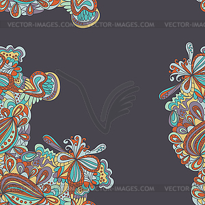 Abstract seamless hand-drawn border - stock vector clipart