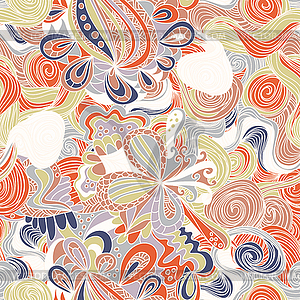 Abstract seamless hand-drawn pattern - vector clipart