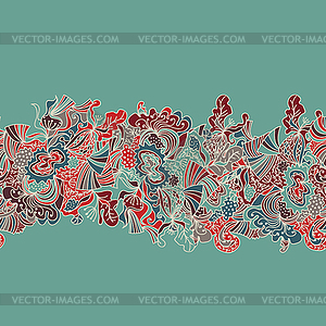 Abstract seamless hand-drawn border - vector clipart