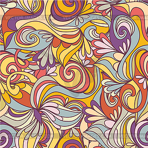 Seamless wave hand-drawn pattern, waves background - vector image