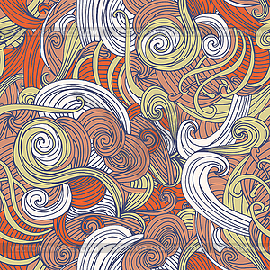 Abstract seamless hand-drawn wave pattern - vector clipart