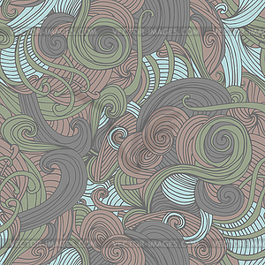 Abstract seamless hand-drawn wave pattern - vector clip art