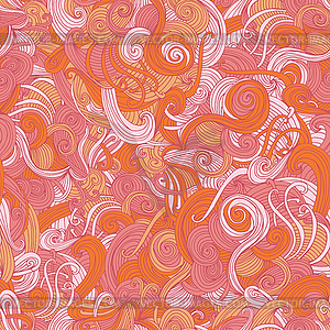 Abstract seamless hand-drawn wave pattern - vector clipart