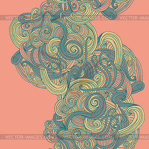 Abstract seamless hand-drawn wave pattern - vector image