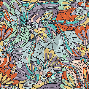 Abstract hand-drawn pattern. seamless doodle taxture - vector clipart