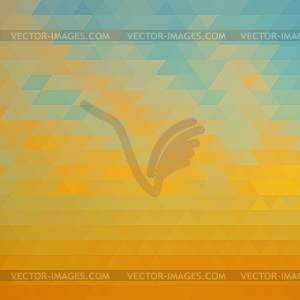 Abstract background of triangles sand and blue - vector clip art
