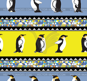 Seamless texture with penguins - vector image