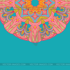Ornamental round lace pattern - color vector clipart