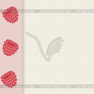 Background raspberry greeting card - vector clipart