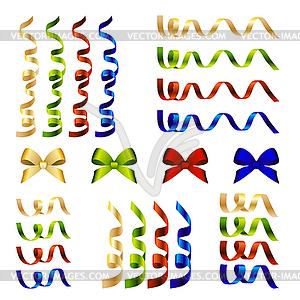 Set of ribbon and bow decorative elements - vector clip art