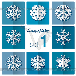 Snowflake icon. Winter theme. Winter snowflakes of - vector image