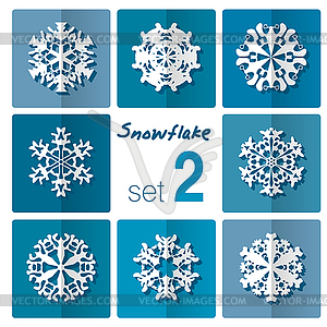 Snowflake icon. Winter theme. Winter snowflakes of - vector image