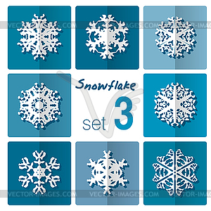 Snowflake icon. Winter theme. Winter snowflakes of - vector clipart