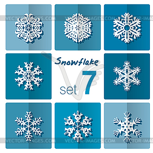 Snowflake icon. Winter theme. Winter snowflakes of - vector image