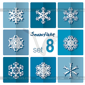 Snowflake icon. Winter theme. Winter snowflakes of - stock vector clipart