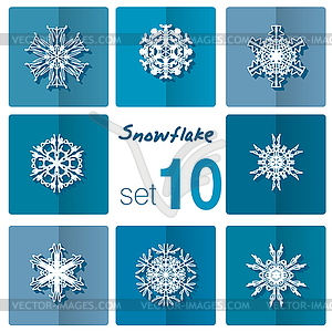 Snowflake icon. Winter theme. Winter snowflakes of - vector image