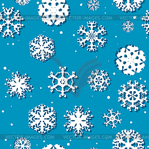 Snowflakes Winter seamless texture, endless pattern - vector clip art